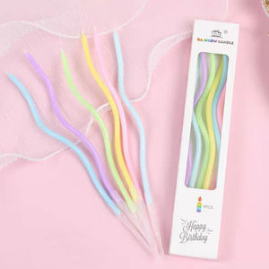 Velas de Aniversário Curvas em Espiral Douradas Coloridas com Caixa de Papel - Product Image 6