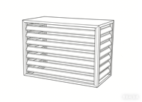 Cache-climatiseur mural moderne en aluminium de qualité marine, résistant aux intempéries, avec coque décorative à persiennes pour villa résidentielle