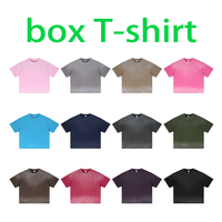 T-shirt unisexe ODM d'été, style rétro américain, dégradé délavé, coupe oversize et carrée, col rond premium, manches courtes, haut streetwear