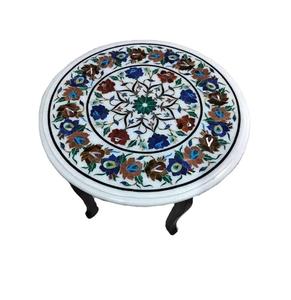 Mesa de Centro Elegante con Tapa de Mármol con Incrustaciones de Diseño Indio Moderno Hecho a Mano para Garantía para el Hogar Oficina Sala de Estar - Product Image 3