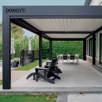 Pergola bioclimatique motorisée de haute qualité, résistante au soleil, avec toit à lamelles automatiques, écran d'intimité couvert, pergola française pour l'extérieur