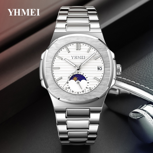 Luxury Quartz Watch Men Luminous Dial Stainless Steel Calendar Casual Watches Fashion Wristwatch Vintage Oem Designer