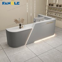 Comptoir de Réception et de Caisse LED Moderne pour Bureau, Salon de Beauté, Magasin de Vêtements, Restaurant et Bar, Registre d'Argent d'Angle