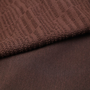 Tejido de punto jacquard de algodón 100% con grano vertical color café, suave y transpirable, para vestidos, ropa de bebé y jersey al por mayor. - Product Image 3