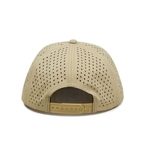 Wholesale 5 Panel Baseball <b>Hat</b> <b>Waterproof</b> Sport Cap <b>Hats</b> With Custom Logo Laser Cutting Hole Drilled Perforated Golf <b>Hat</b> Rope - Product Image 4