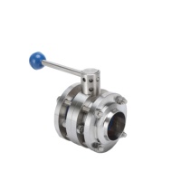 Válvula de Mariposa de Acero Inoxidable de Tres Piezas Wenzhou Electric 304/316L de Alta Temperatura para Aplicaciones Generales con Agua