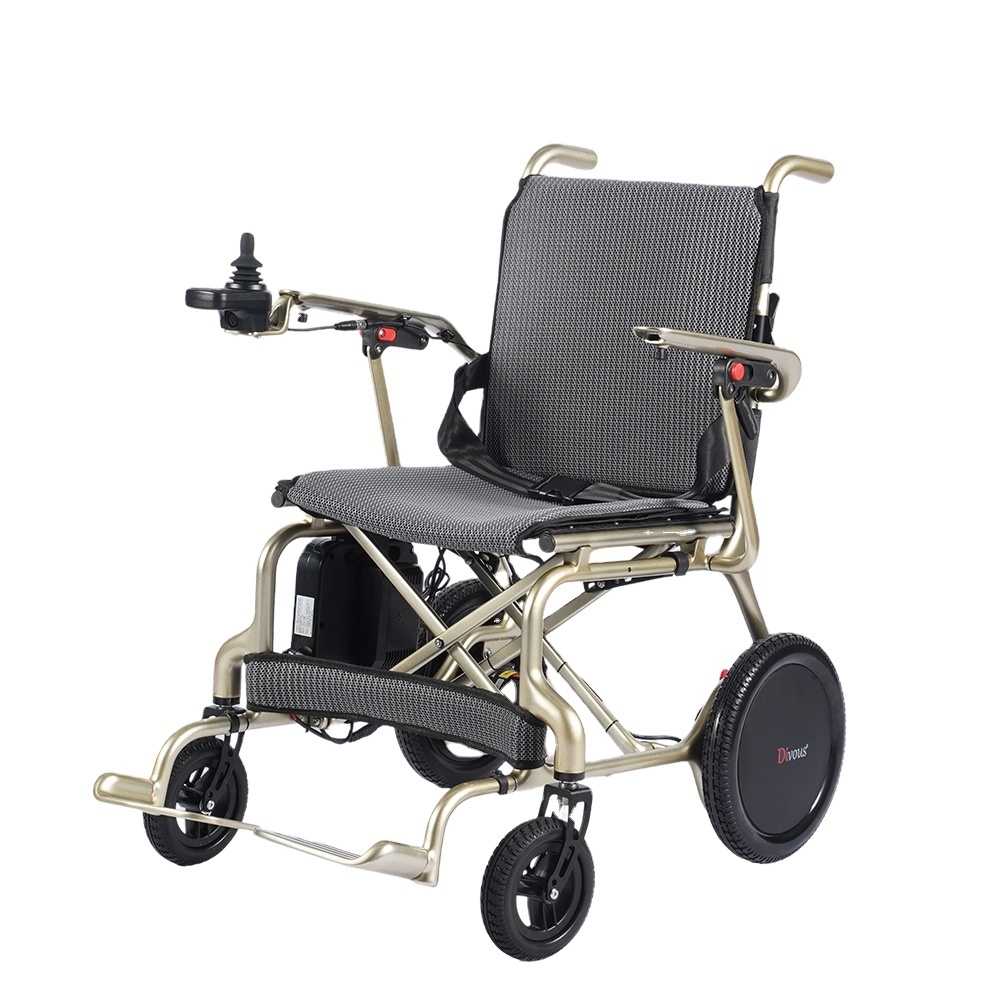 Hot Sale Lightweight Folding Mobility Carbon Fiber Electric Wheelchair Long Range Heavy Duty Power Wheel Chair
