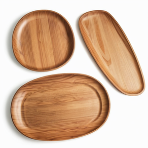 Bandeja y platos de madera de gran venta: Vajilla artesanal india, platos para aperitivos, platos de madera de la India para decoración. - Product Image 2