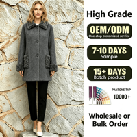 Manteau long en cachemire et laine pour femme, nouvelle collection automne 2026, réversible double face avec col en fourrure