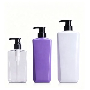 Nouvel ensemble de flacons carrés uniques en PET 300ml/450ml/760ml pour emballages personnalisés de soins de la peau, <span class=keywords><strong>shampoing</strong></span> et lotion, avec pompe en plastique, écologiques - Product Image 1