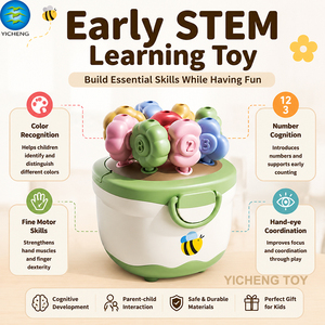 NEW Toddler Flower Color Number Matching <strong>Pegboard</strong> Toy With Storage Box Early STEM Fine Motor Learning Toys CE CPC Certified - Product Image 3