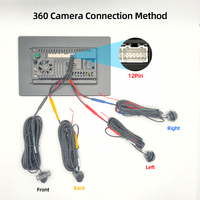 Cámara 3D 1080p 360° Impermeable con Visión Nocturna AHD 360 °   Sistema de Visión Panorámica Envolvente, Ayuda para Estacionamiento, para Pantalla de Radio de Coche Android