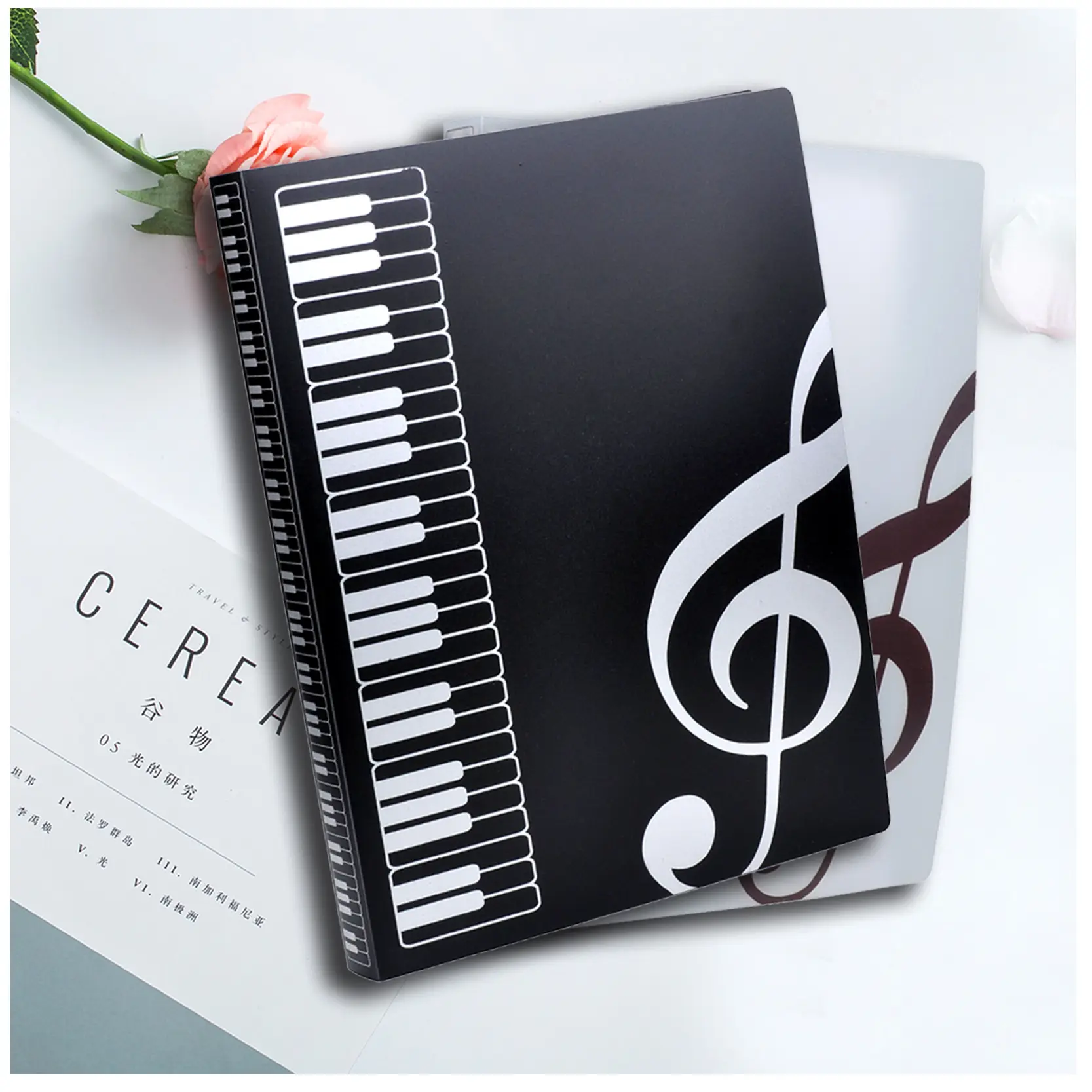 High quality A4 creative multi-layer 40 page insert data book folder student teacher music piano five line Score Folder