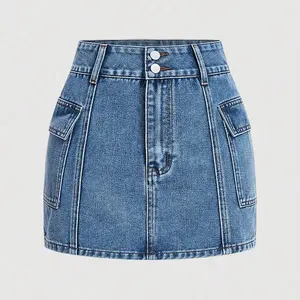 WS189 gonne di jeans personalizzate da donna in denim mini gonna in denim gonna jeans per donna