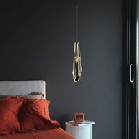Lustre en cristal de Style moderne nordique lampe à suspension en cuivre à tête unique éclairage de chevet de luxe avec un design transfrontalier