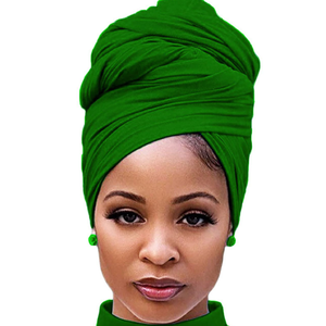 Copricapo in maglia con turbante in Jersey elasticizzato per capelli sciarpa tinta unita Extra morbida lunga fascia per la testa traspirante per donna - Product Image 6