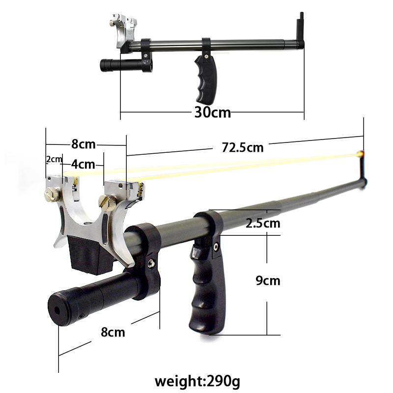 Fionda Pieghevole Catapulta TOPARCHERY Acciaio Inox + 2 Elastici