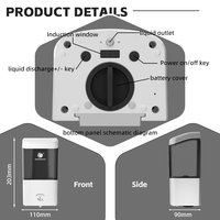Distributeur automatique de savon sans contact 600 ml en ABS à fixation murale pour salle de bain, distributeur de désinfectant pour les mains à capteur