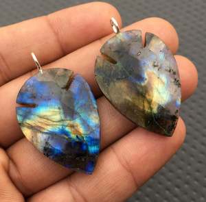 Labradorite naturelle pierres précieuses bleu feu facettes poire forme perles pendentif 925 argent Sterling breloques femmes bijoux - Product Image 1