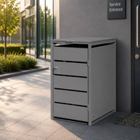 Bacs de rangement rectangulaires en métal écologiques pour jardin extérieur, poubelles de recyclage modernes de luxe, grande taille, usage domestique et commercial