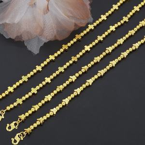 JXX 24K Gold Plated <b>Bead</b> <b>Bracelet</b> Trendy Fashion Jewelry with Brass Charm Chain & Link Style - Product Image 1