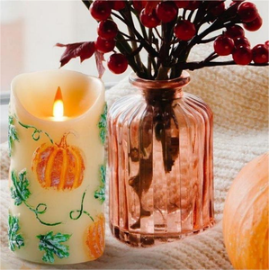 Vela LED de Parafina con Relieve de Calabaza para Halloween y Navidad, sin Llama, Funciona con Batería, Lámpara de Pilar con Control Remoto, Decoración para Fiestas en Casa - Product Image 6