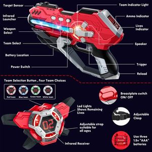 Pistolas Láser de Juguete en Oferta, Juego de 2 Pistolas y 2 Chalecos, Láser <span class=keywords><strong>Tag</strong></span> con Pantalla LED Digital, Pistola de Juguete Automática para Jugar en Interiores y Exteriores - Product Image 2