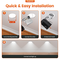 ANYHOME 4 İnç Siyah Tavan Gömme Can Ic Remodel Pot Işık Yuvası Retrofit Downlight Can TP24 Tabanı