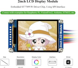 Waveshare 2นิ้ว MINI <span class=keywords><strong>IPS</strong></span> <span class=keywords><strong>LCD</strong></span> <span class=keywords><strong>Display</strong></span> Compatible Raspberry Pi // STM32 240x320ความละเอียด262K RGB สี ST7789VW แบบฝัง - Product Image 3