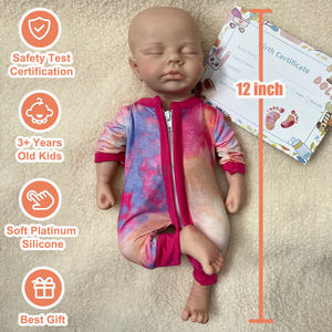 Muñeca <span class=keywords><strong>Reborn</strong></span> de Silicona Suave de <span class=keywords><strong>Cuerpo</strong></span> Completo de 12 Pulgadas, Bebé Niña LouLou Pintada a Mano, 1.5 kg, Boca Abierta, Muñeca Recién Nacida con Pestañas Injertadas, Juguete de Regalo - Product Image 6