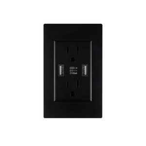 Us Standard Wall <b>Socket</b> 15A 110-250V Dual <b>Usb</b> Charging <b>With</b> Safety Door For Home Office Use - Product Image 3