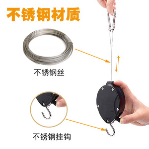 Telescopic Flower Pot <b>Hooks</b> 160cm Extension Hanging Basket <b>Hook</b> With Carabiner Lockable For <b>Garden</b> Use - Product Image 5
