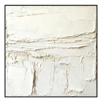 Peinture murale abstraite 3D faite à la main, œuvre d'art blanche, impression sur toile, cadre intérieur et extérieur en cristal, décoration intérieure pour chambre à coucher