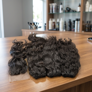 Extensiones de Cabello Humano Indio y Camboyano, Ondulado, Remy, Trama de Piel, Doble Trama, Color Marrón Oscuro - Product Image 2