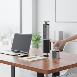 Sevilo - Enchufe <span class=keywords><strong>de</strong></span> Extensión Empotrable para Encimera <span class=keywords><strong>de</strong></span> Cocina, Color Negro Plateado, 2 Tomas <span class=keywords><strong>de</strong></span> Corriente AC EU, 2 Puertos <span class=keywords><strong>de</strong></span> Carga USB, Extraíble Manualmente - Product Image 1