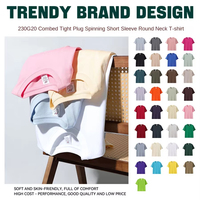 Heren Minimalistische Mode Korte Mouw T-Shirt Custom 100% Katoen 230 Gram Nieuwe Effen Kleur Gebreide Stof Kleding Fabrikanten
