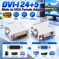 DVI-I 24+5 Adaptor Pria ke VGA Wanita Konektor Konverter Video DVI ke VGA untuk Proyektor Monitor PC Komputer
