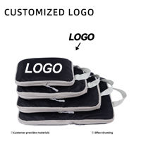 Juego de 4 Cubos de Compresión Expandibles para Empacar, Bolsas Organizadoras de Equipaje de Viaje de Poliéster, Accesorios de Viaje