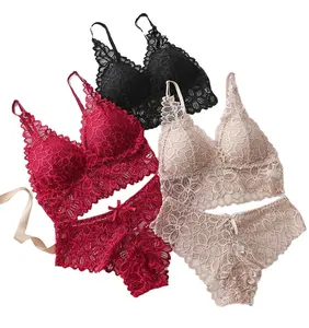 Lace Sexy Lingerie Wireless Bra for Women Padded Push Up Bralette