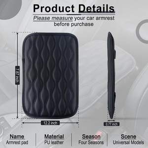 Accoudoir central de voiture étanche Coussin en <span class=keywords><strong>diamant</strong></span> en PU Accessoire de console avant à usage général - Product Image 4