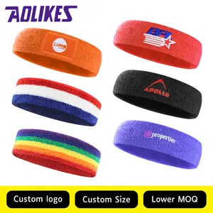 Aolikes 2106 Sports Fashion Multicolor Fit Elastic Compression Colorful Headband Moisture Wicking Wide Headbands