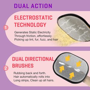 Eco-Friendly Luxury <b>Pet</b> Dog & Cat Hair Remover Foam Glove <b>Brush</b> Cotton Cloth Easy Cleaning Portable Long Plush - Product Image 2