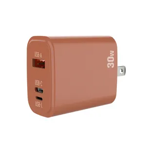Multifunction Chargers 30w Type-c Fast Charging Travel Wall Charger with EU / US / UK Plug CCC / ETL / FCC / CE / UKCA