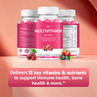 Complément alimentaire multivitaminé pour adultes en gommes, saveurs de fruits rouges et de cerises, fabrication OEM/ODM, approvisionnement de 30 jours