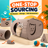 Nichoir pour chat en feutre personnalisé, lit-caverne pour chat d'intérieur avec découpe en forme de visage de chat, abri pour animaux détachable