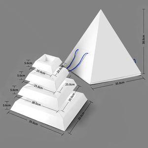 Boîte pyramidale rigide <span class=keywords><strong>en</strong></span> papier pour aliments jetables, écologique, recyclable, biodégradable, pour gaufres au sucre - <span class=keywords><strong>Carton</strong></span> blanc à emporter - Product Image 6