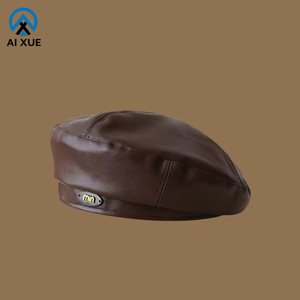 Biểu Tượng Tùy Chỉnh PU Da Mũ Phẳng Phụ Nữ Của Mùa Đông Họa Sĩ Beret Có Thể Điều Chỉnh Len Cảm Thấy In <span class=keywords><strong>Hat</strong></span> Cho Du Lịch Giản Dị Bên Ngoài Trời - Product Image 6