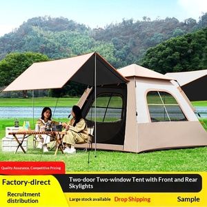 Tente à double couche automatique en tissu Oxford avec revêtement noir <span class=keywords><strong>2</strong></span>-en-1, <span class=keywords><strong>abri</strong></span> pliable portable à ouverture rapide pour le camping et la plage - Product Image 2