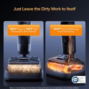 Roborock Aspirateur <span class=keywords><strong>Vapeur</strong></span> Humide/Sec Tout-en-un Laveur de Sols Lumière Bleue 194F Auto-Nettoyant 180° Inclinable Assistant IA pour Voiture - Product Image 4