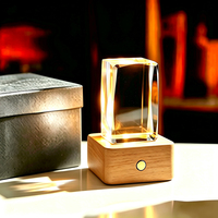Cubo de Cristal K9 de Alta Claridad para Grabado Láser Xtool, Bloques de Fotos 3D de Vidrio Óptico sin Burbujas con Base de Luz y Caja de Regalo